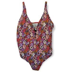 NWT Time and Tru Adjustable Strap One Piece Bright Floral Swimsuit 3X 24W-26W